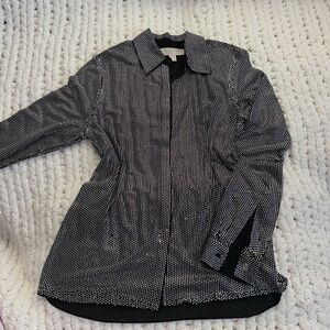Rhinestone Black Women's Button Down